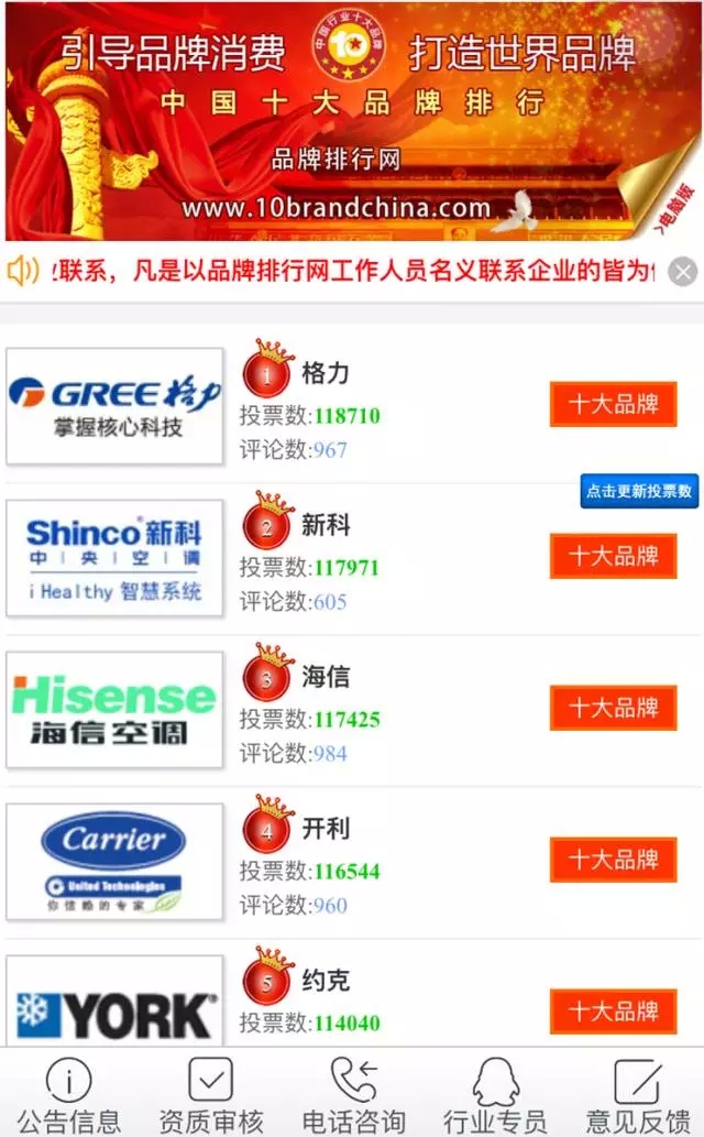 新科空调荣登“中国智能空调十大品牌”